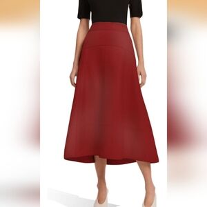 Elegant Red 100% Genuine Leather Women's Skirt XXL 🆕